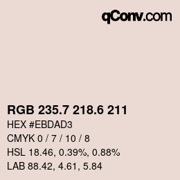 カラーコード: RGB 235.7 218.6 211 | qconv.com