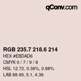 カラーコード: RGB 235.7 218.6 214 | qconv.com