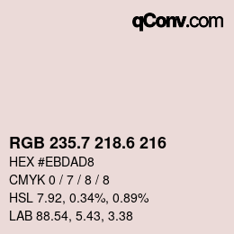 カラーコード: RGB 235.7 218.6 216 | qconv.com