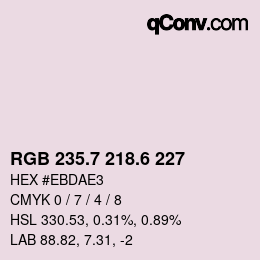 カラーコード: RGB 235.7 218.6 227 | qconv.com