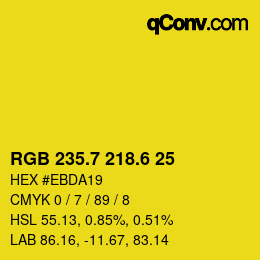 カラーコード: RGB 235.7 218.6 25 | qconv.com