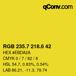 カラーコード: RGB 235.7 218.6 42 | qconv.com
