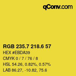 カラーコード: RGB 235.7 218.6 57 | qconv.com