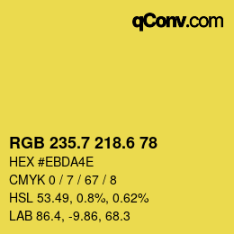 カラーコード: RGB 235.7 218.6 78 | qconv.com