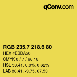 カラーコード: RGB 235.7 218.6 80 | qconv.com