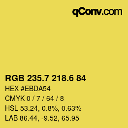 カラーコード: RGB 235.7 218.6 84 | qconv.com
