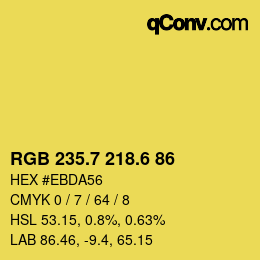 カラーコード: RGB 235.7 218.6 86 | qconv.com