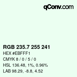 カラーコード: RGB 235.7 255 241 | qconv.com