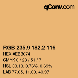 カラーコード: RGB 235.9 182.2 116 | qconv.com