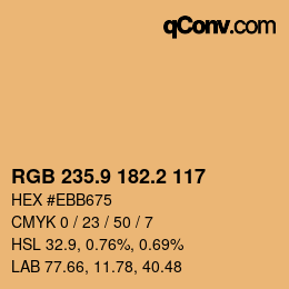 カラーコード: RGB 235.9 182.2 117 | qconv.com