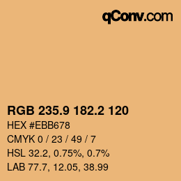 カラーコード: RGB 235.9 182.2 120 | qconv.com