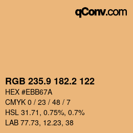 カラーコード: RGB 235.9 182.2 122 | qconv.com
