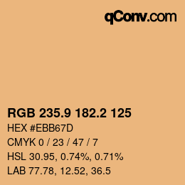 カラーコード: RGB 235.9 182.2 125 | qconv.com