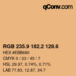 カラーコード: RGB 235.9 182.2 128.6 | qconv.com