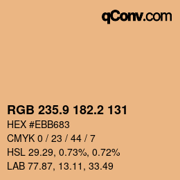 カラーコード: RGB 235.9 182.2 131 | qconv.com
