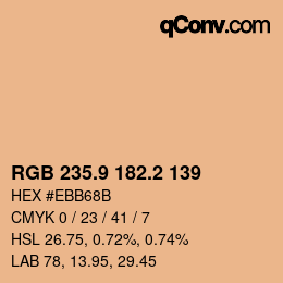カラーコード: RGB 235.9 182.2 139 | qconv.com