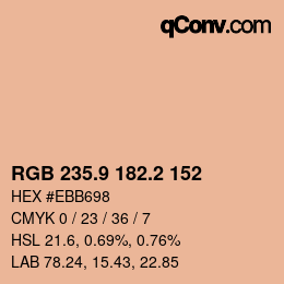 カラーコード: RGB 235.9 182.2 152 | qconv.com