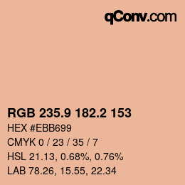 カラーコード: RGB 235.9 182.2 153 | qconv.com