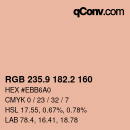 Color code: RGB 235.9 182.2 160 | qconv.com