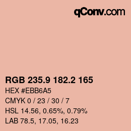 カラーコード: RGB 235.9 182.2 165 | qconv.com