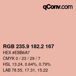 カラーコード: RGB 235.9 182.2 167 | qconv.com