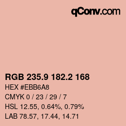 カラーコード: RGB 235.9 182.2 168 | qconv.com