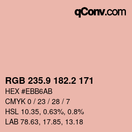 カラーコード: RGB 235.9 182.2 171 | qconv.com