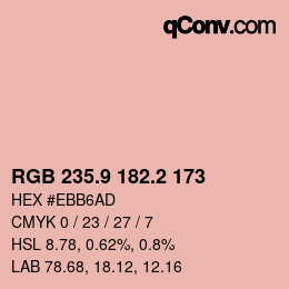 カラーコード: RGB 235.9 182.2 173 | qconv.com