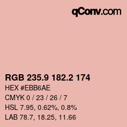 カラーコード: RGB 235.9 182.2 174 | qconv.com