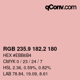 カラーコード: RGB 235.9 182.2 180 | qconv.com