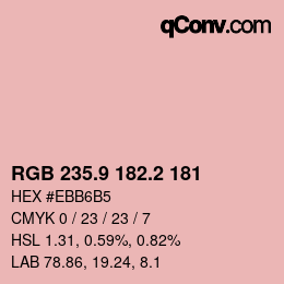 カラーコード: RGB 235.9 182.2 181 | qconv.com
