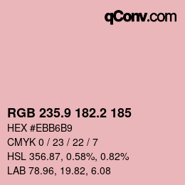 カラーコード: RGB 235.9 182.2 185 | qconv.com