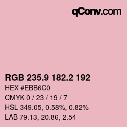 Color code: RGB 235.9 182.2 192 | qconv.com