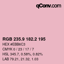 カラーコード: RGB 235.9 182.2 195 | qconv.com