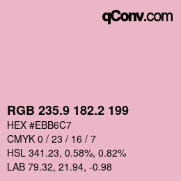 カラーコード: RGB 235.9 182.2 199 | qconv.com