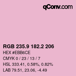 Color code: RGB 235.9 182.2 206 | qconv.com