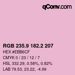 カラーコード: RGB 235.9 182.2 207 | qconv.com