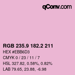 Color code: RGB 235.9 182.2 211 | qconv.com