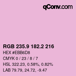 Color code: RGB 235.9 182.2 216 | qconv.com