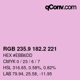 カラーコード: RGB 235.9 182.2 221 | qconv.com