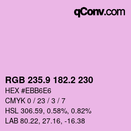 Farbcode: RGB 235.9 182.2 230 | qconv.com