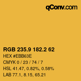 カラーコード: RGB 235.9 182.2 62 | qconv.com