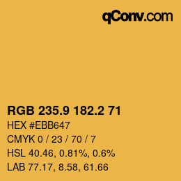 Color code: RGB 235.9 182.2 71 | qconv.com