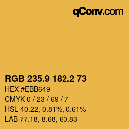 カラーコード: RGB 235.9 182.2 73 | qconv.com
