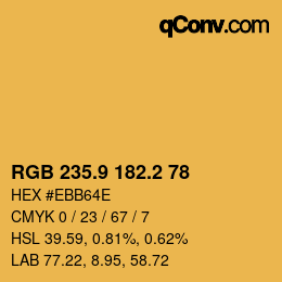 カラーコード: RGB 235.9 182.2 78 | qconv.com