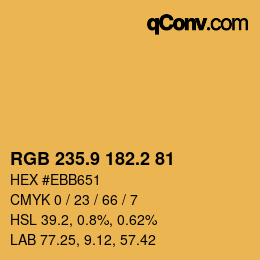 Farbcode: RGB 235.9 182.2 81 | qconv.com