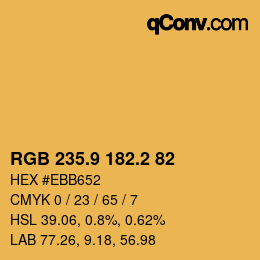 カラーコード: RGB 235.9 182.2 82 | qconv.com