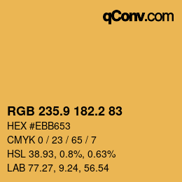 カラーコード: RGB 235.9 182.2 83 | qconv.com