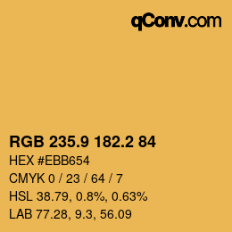 カラーコード: RGB 235.9 182.2 84 | qconv.com