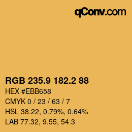 カラーコード: RGB 235.9 182.2 88 | qconv.com